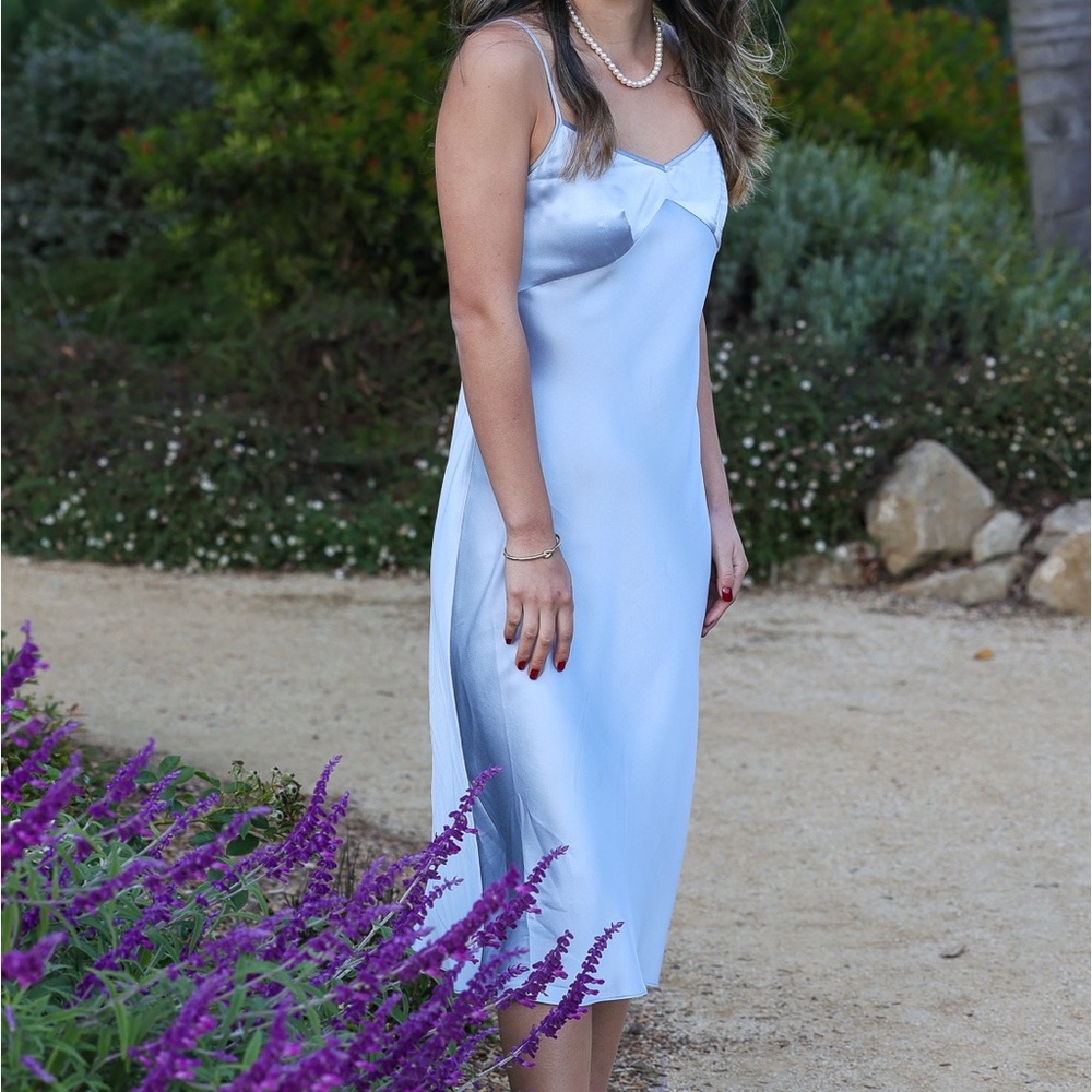 Silk periwinkle midi dress
